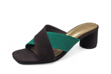 Women Sandals HSC-04 Brown-Mint green Suede