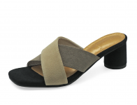 รองเท้าแตะ HSC-04 หนังกลับเบจ-กลับกากี