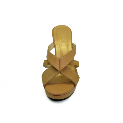 Women Sandals High Heel HSC-30 Beige Nappa-Cream Suede