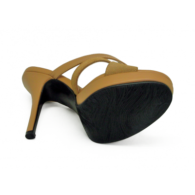 Women Sandals High Heel HSC-30 Beige Nappa-Cream Suede