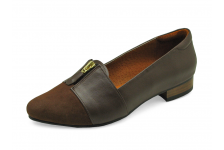 Women Courts Flat HSC-74 Brown Suede-Brown Nappa