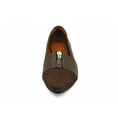 Women Courts Flat HSC-74 Brown Suede-Brown Nappa