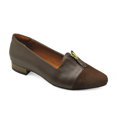 Women Courts Flat HSC-74 Brown Suede-Brown Nappa