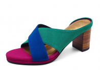 Women Sandals HSC-97 Blue-Mint Green Suede