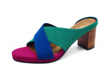 Women Sandals HSC-97 Blue-Mint Green Suede
