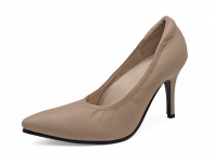 Women Courts High Heel HSV-23 Beige Chamois Leather
