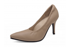 Women Courts High Heel HSV-23 Beige Chamois Leather