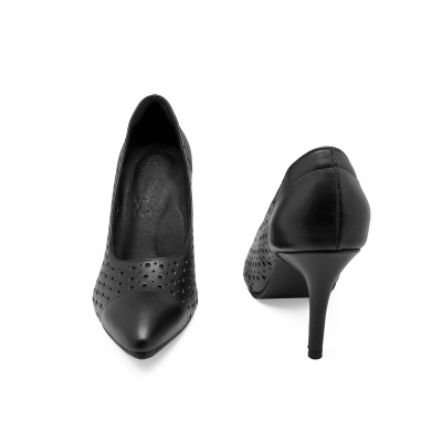 Women Courts High Heel HSV-26 Black Nappa