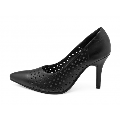 Women Courts High Heel HSV-26 Black Nappa