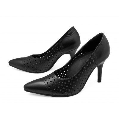 Women Courts High Heel HSV-26 Black Nappa