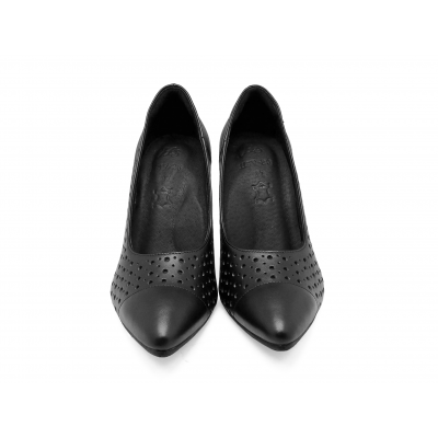 Women Courts High Heel HSV-26 Black Nappa