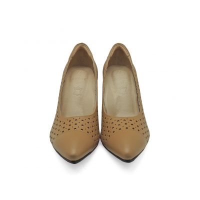 Women Courts High Heel HSV-26 Cream Nappa