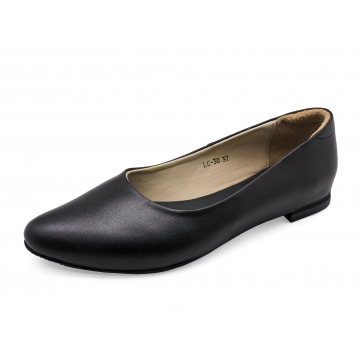 Women Courts Flat LC-30 Black Nappa