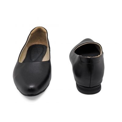 Women Courts Flat LC-30 Black Nappa