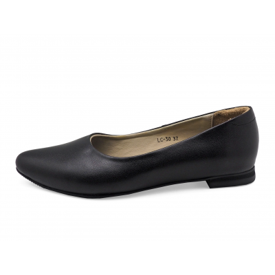 Women Courts Flat LC-30 Black Nappa