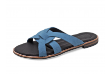 Women Sandals Flat LS-12 Blue Suede