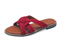 Women Sandals Flat LS-12 Red Suede
