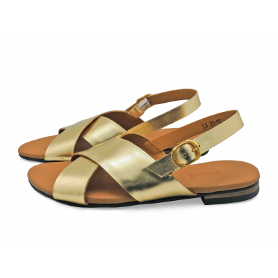 Women Sandals LS-20 Gold Leather