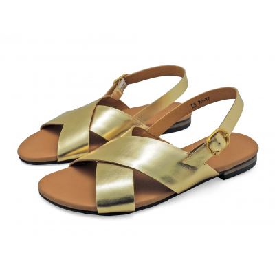 Women Sandals LS-20 Gold Leather