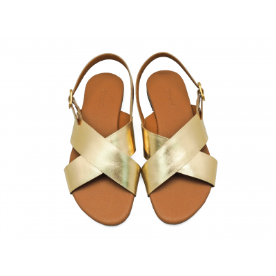 Women Sandals LS-20 Gold Leather