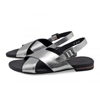 Women Sandals LS-20 Silver Leather
