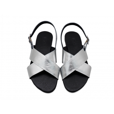 Women Sandals LS-20 Silver Leather