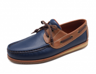 MEN LACE UPS MV-16 Blue-Tan Nappa