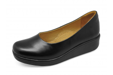 Women Courts Flat SB-05 Black Nappa