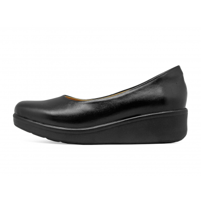 Women Courts Flat SB-05 Black Nappa
