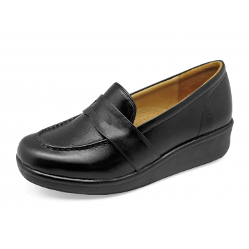 Women Courts Flat SB-06 Black Nappa