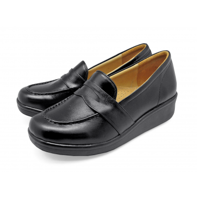 Women Courts Flat SB-06 Black Nappa