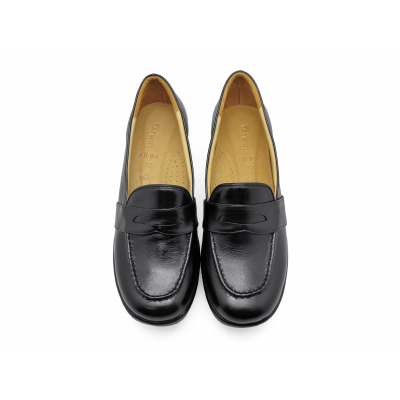 Women Courts Flat SB-06 Black Nappa