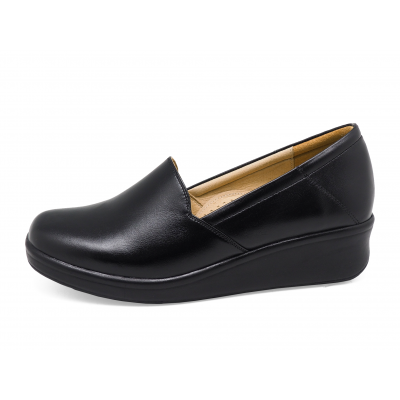 Women Courts Flat SB-07 Black Nappa