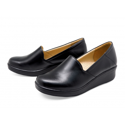 Women Courts Flat SB-07 Black Nappa