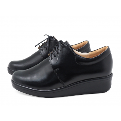 Women Courts Flat SB-08 Black Nappa