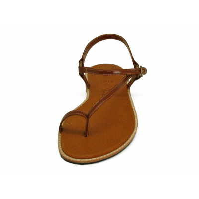 Women Sandals Flat SC-12 Tan Antique Leather