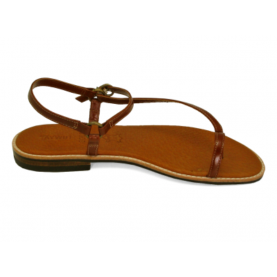 Women Sandals Flat SC-12 Tan Antique Leather