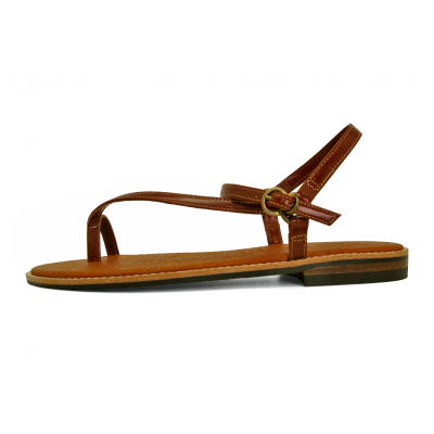 Women Sandals Flat SC-12 Tan Antique Leather