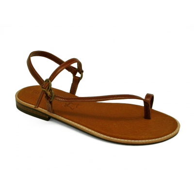 Women Sandals Flat SC-12 Tan Antique Leather