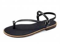 Women Sandals Flat SC-12A Black Nappa