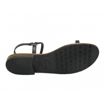 Women Sandals Flat SC-12A Black Nappa