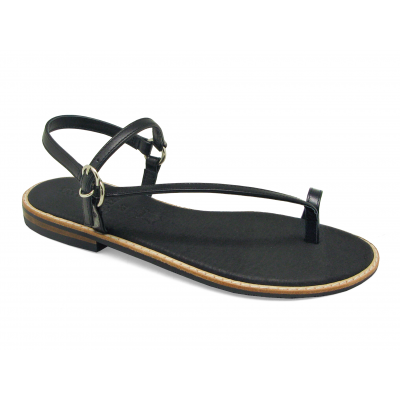 Women Sandals Flat SC-12A Black Nappa