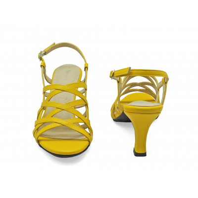 Women Sandals SC-69 Yellow Nappa