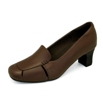 Women Courts Middle Heel SC-71 Brown Nappa