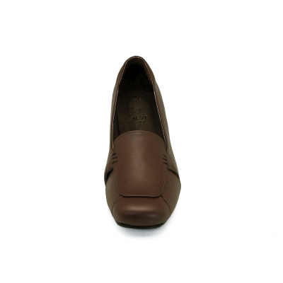Women Courts Middle Heel SC-71 Brown Nappa