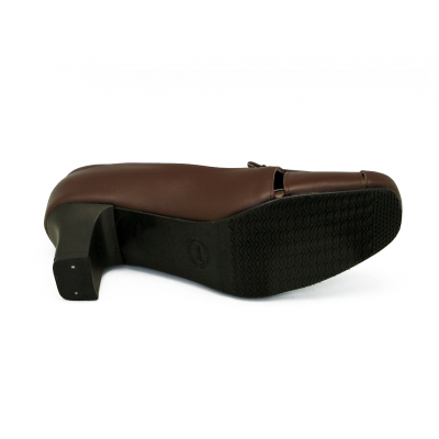 Women Courts Middle Heel SC-71 Brown Nappa