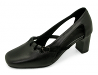 Women Courts Middle Heel SC-72 Black Nappa-Black Suede