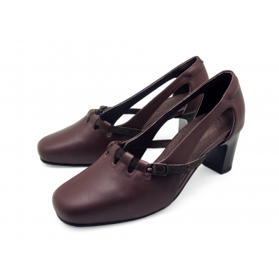 Women Courts Middle Heel SC-72 Brown Nappa-Brown Suede