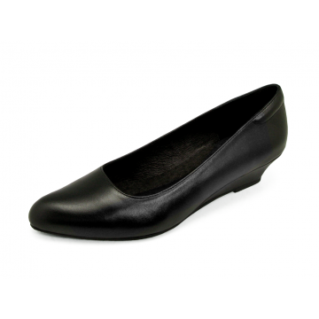 Women Courts Middle Heel SC-76 Black Nappa