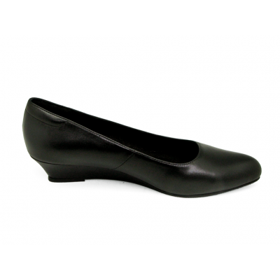 Women Courts Middle Heel SC-76 Black Nappa